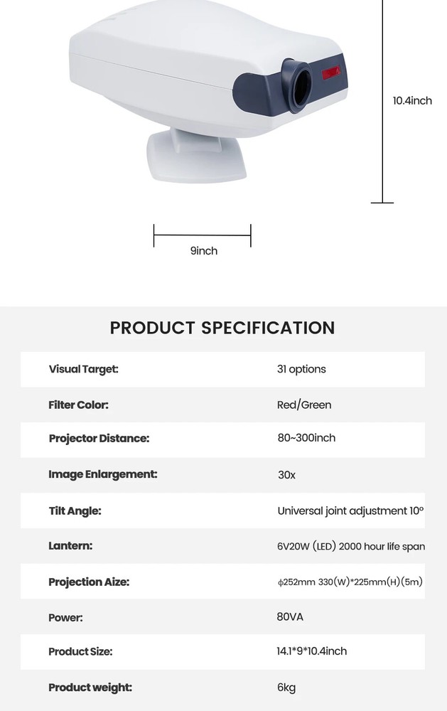 Professional Ophthalmic Equipment Vision LCD Auto Projector