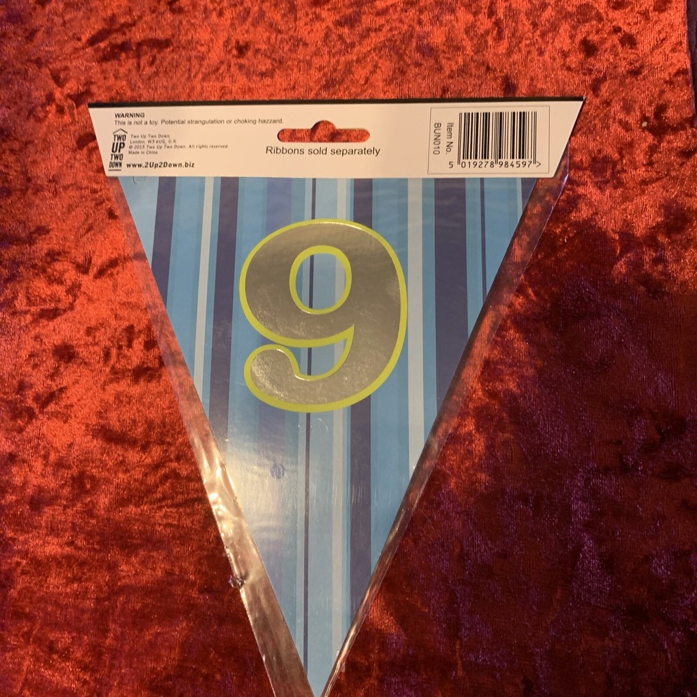 Make Any Message Or Name Personalised Bunting Blue Number 9