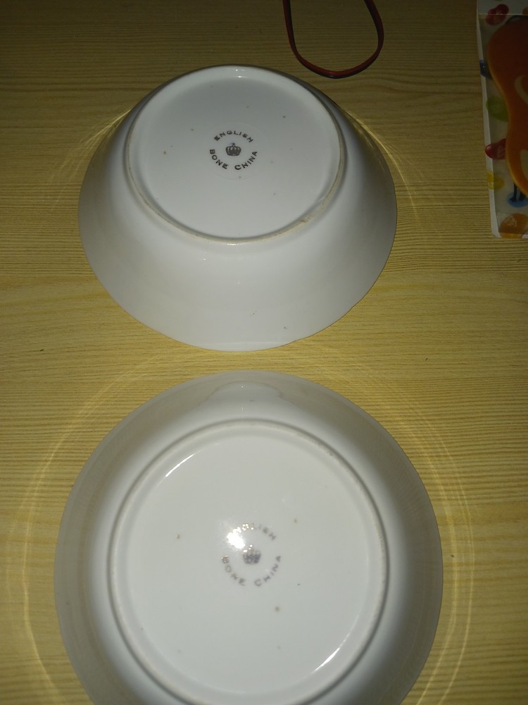 Rose/gold bone china bowl set