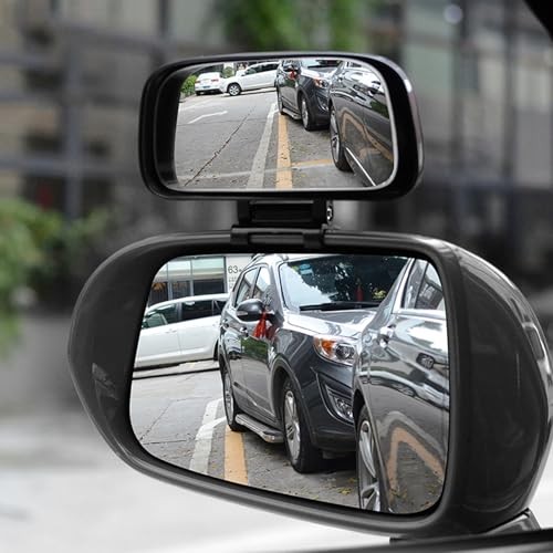 Add On Blind Spot Mirror, Convex Rear View Wide Angle Rectangle Framed HD