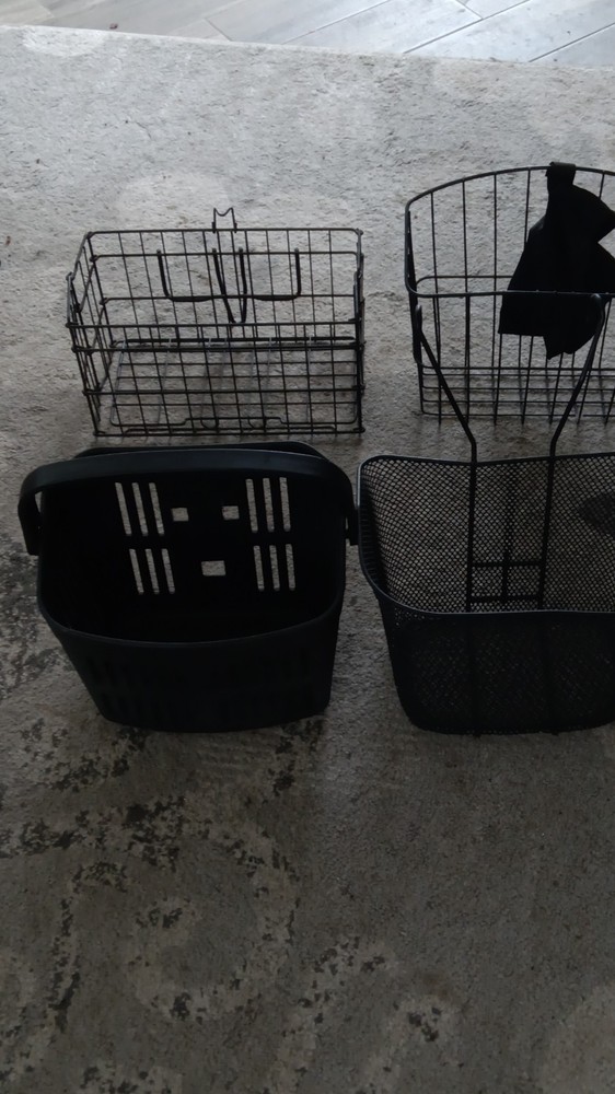 Black Metal & Plastic Bicycle or mobility scooter Baskets