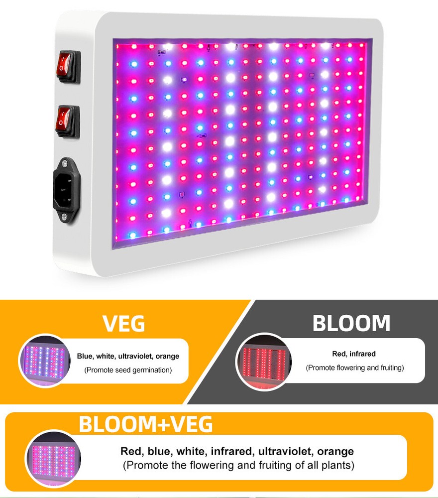 2000W LED Grow Lights with Dual Switch Double Chips Full Spectrum Plant Light✔✔✔