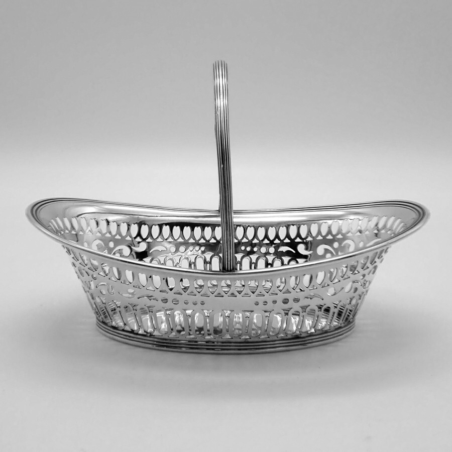 Open Work Basket Fixed Handle Gorham Sterling Silver No Mono
