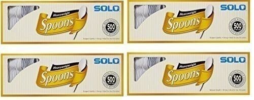 Solo White Heavyweight Spoons, 500 Count (4 Pack)