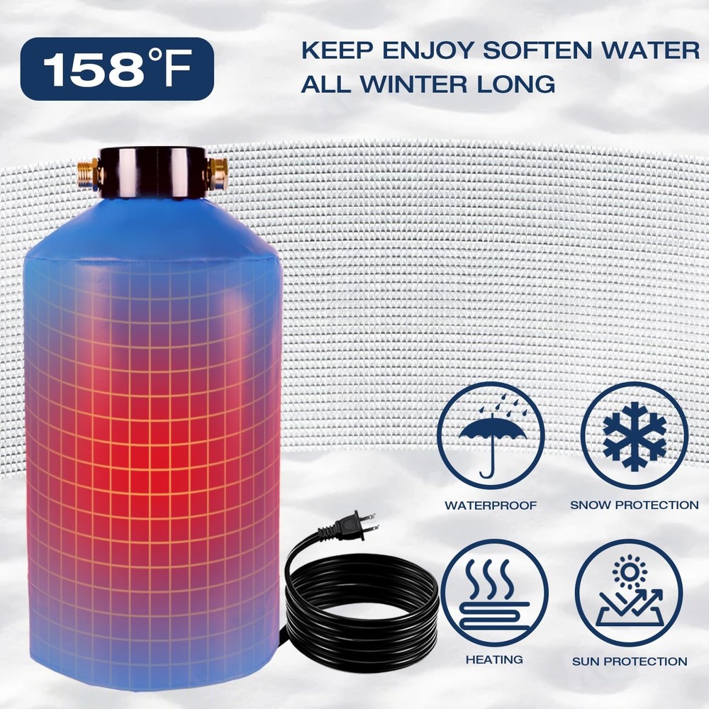 H&G Lifestyles Heated Water Softener Cover for Winter, 35W 110V Heating Pad, ...