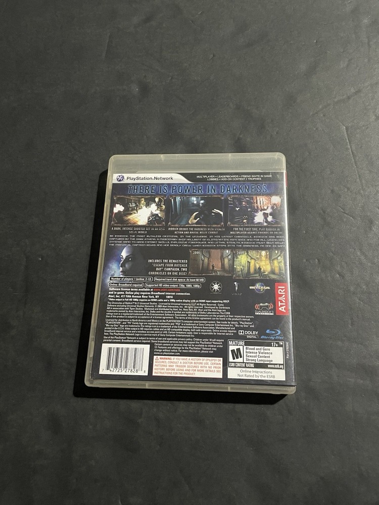 chronicles of riddick ps3 Case only