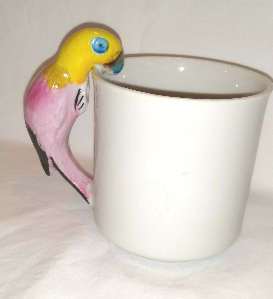 Parrot Handle Mug 10 oz Cup Bird