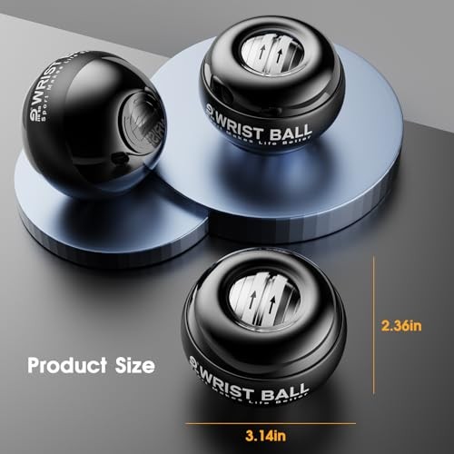 Wrist Trainer Ball Auto-Start Gyroscopic Forearm Black Diamond (No Light)