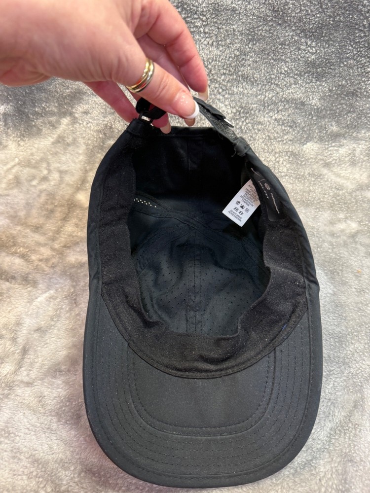 Nike Featherlight Dri-Fit Black Running Hat Cap Adjustable Swoosh