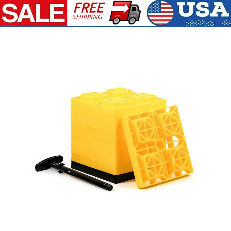 FasTen RV Leveling Blocks Stack Interlocking Design Carrying Handle 10 Pack Hot