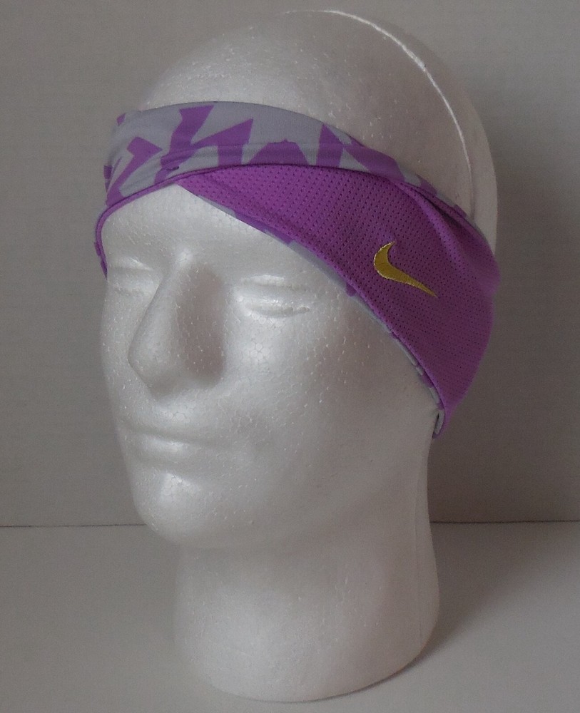 Nike Twisted Headband Printed Unisex Atomic Purple/Strata Grey/Electric Yellow