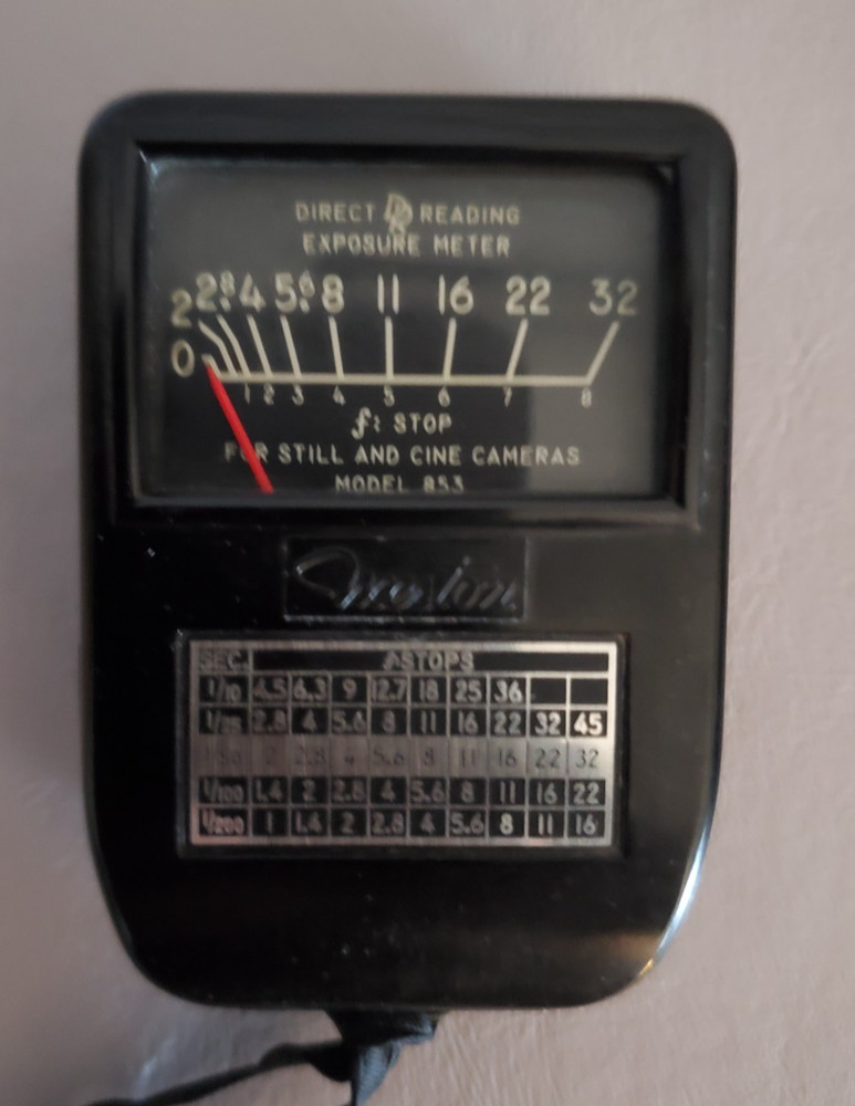 Vintage Weston Direct Reading Exposure Meter Model 853 w/ Leather Case