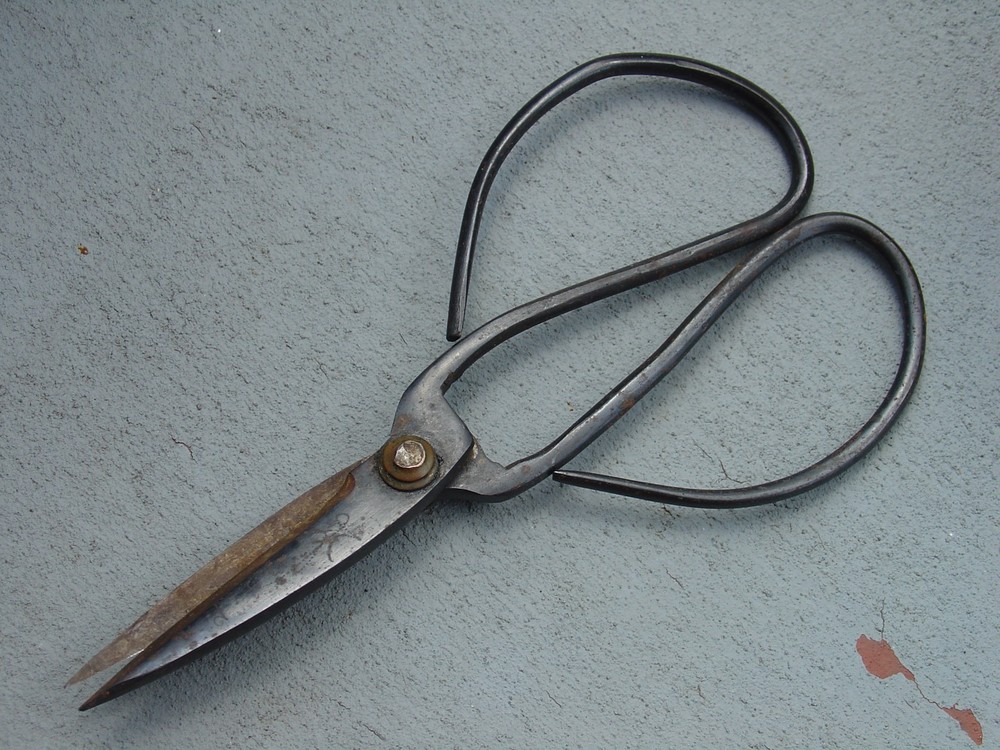 Vintage Signed Iron Japanese Bonsai Tree Bush Scissors Tool