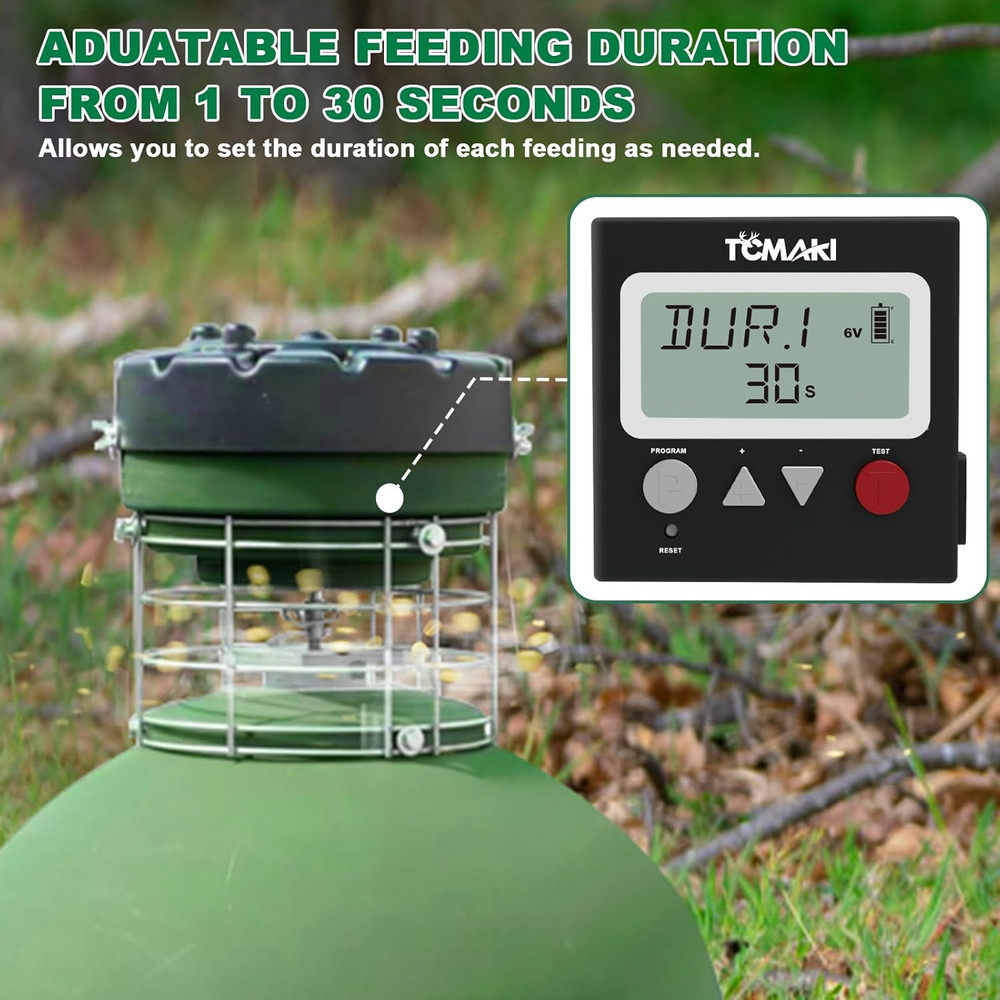 Game Feeder Digital Timer, Deer Feeder Timer, 6V/12V Kit for Goat Feeding, 8 Fee