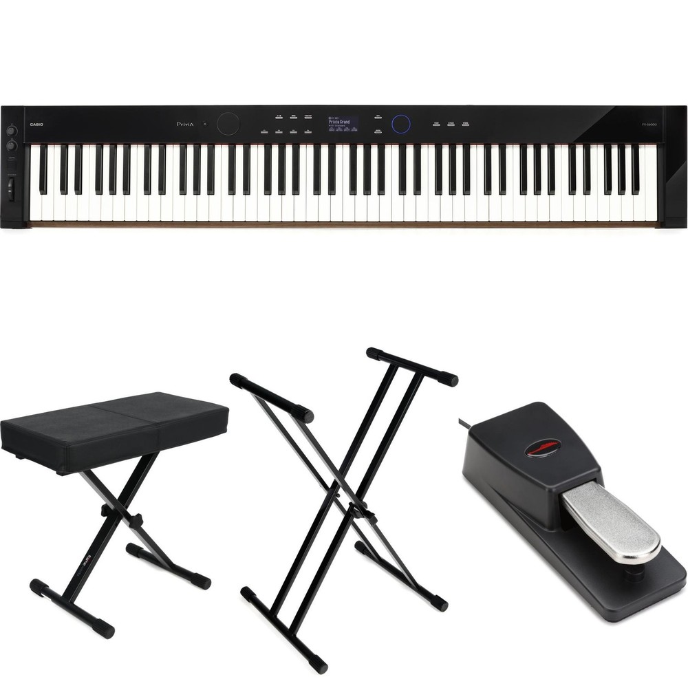 Casio Privia PX-S6000 Digital Piano Essentials Bundle - Black