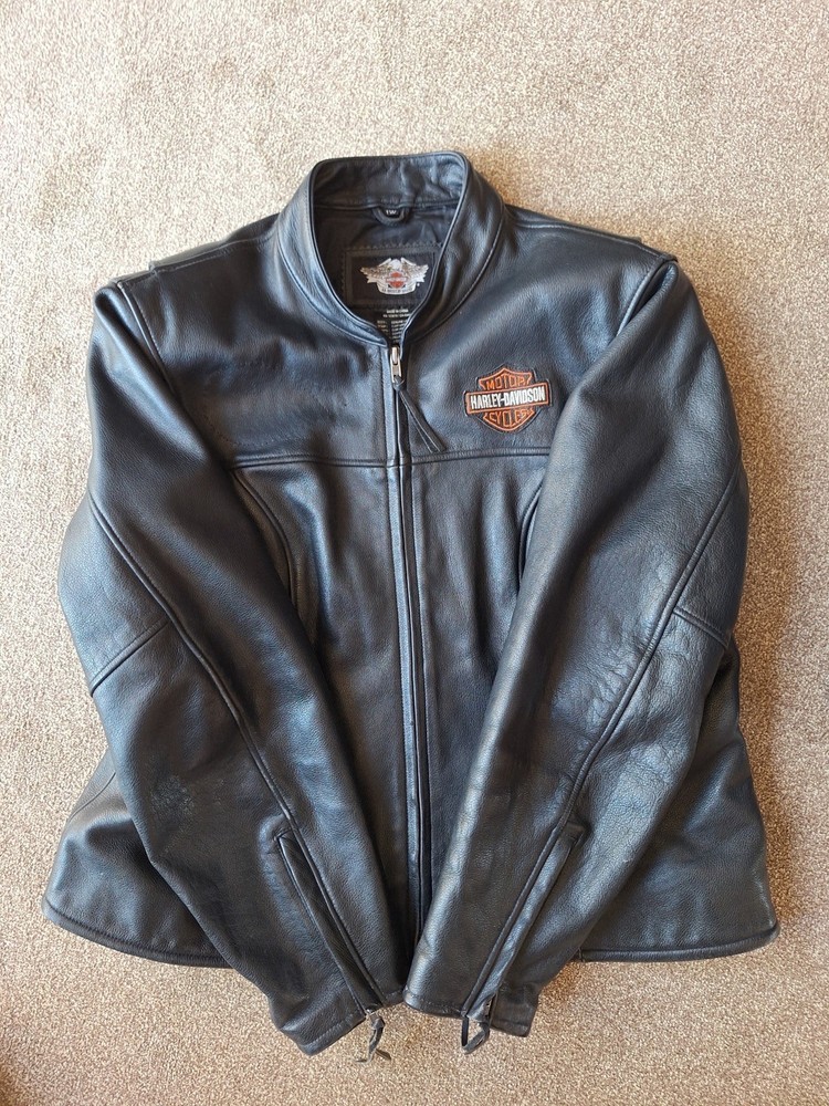 Harley Davidson motorcycle leather jacket size L (1W)