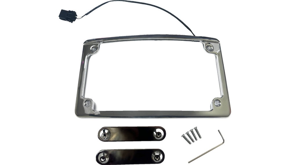 Custom Dynamics Illuminated Radius Chrome License Plate Frame Harley CVO 23-