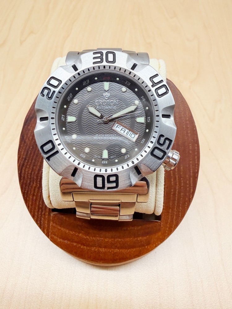 Croton Grey Vortex Pineapple SW200 Automatic Movement Dive Watch