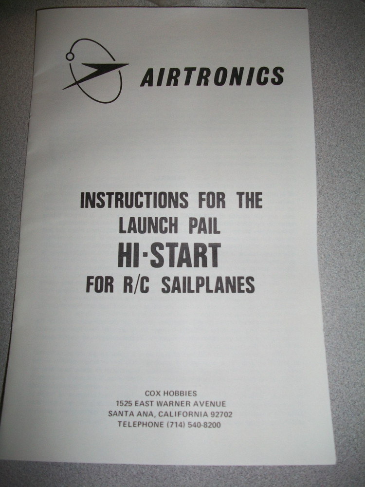 Hi-Start RC Glider launch kit Launch Pail High Start