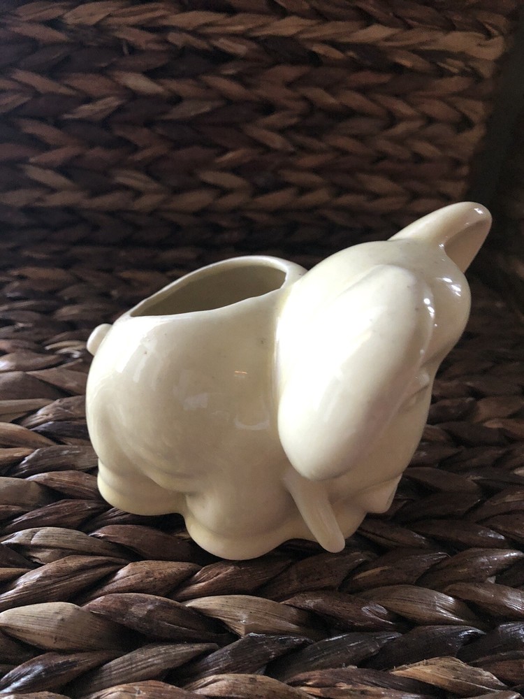 Vtg. Yellow Elephant Planter