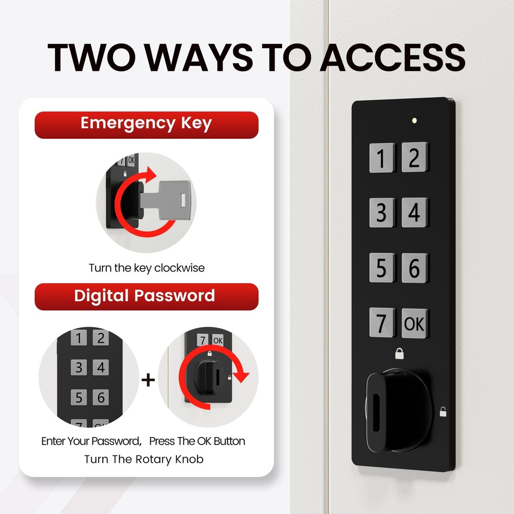 Key Lock Box for Keys with Code, Key Box Wall Mount Cabinet, Electronic Lock,...