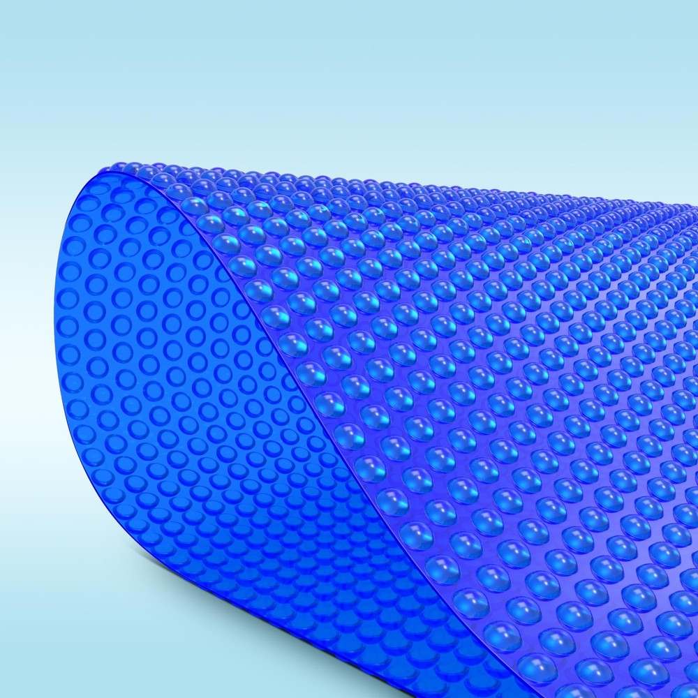 Solar Pool Cover, 12 x 24 FT Pool Blue Bubble Heating Blankets