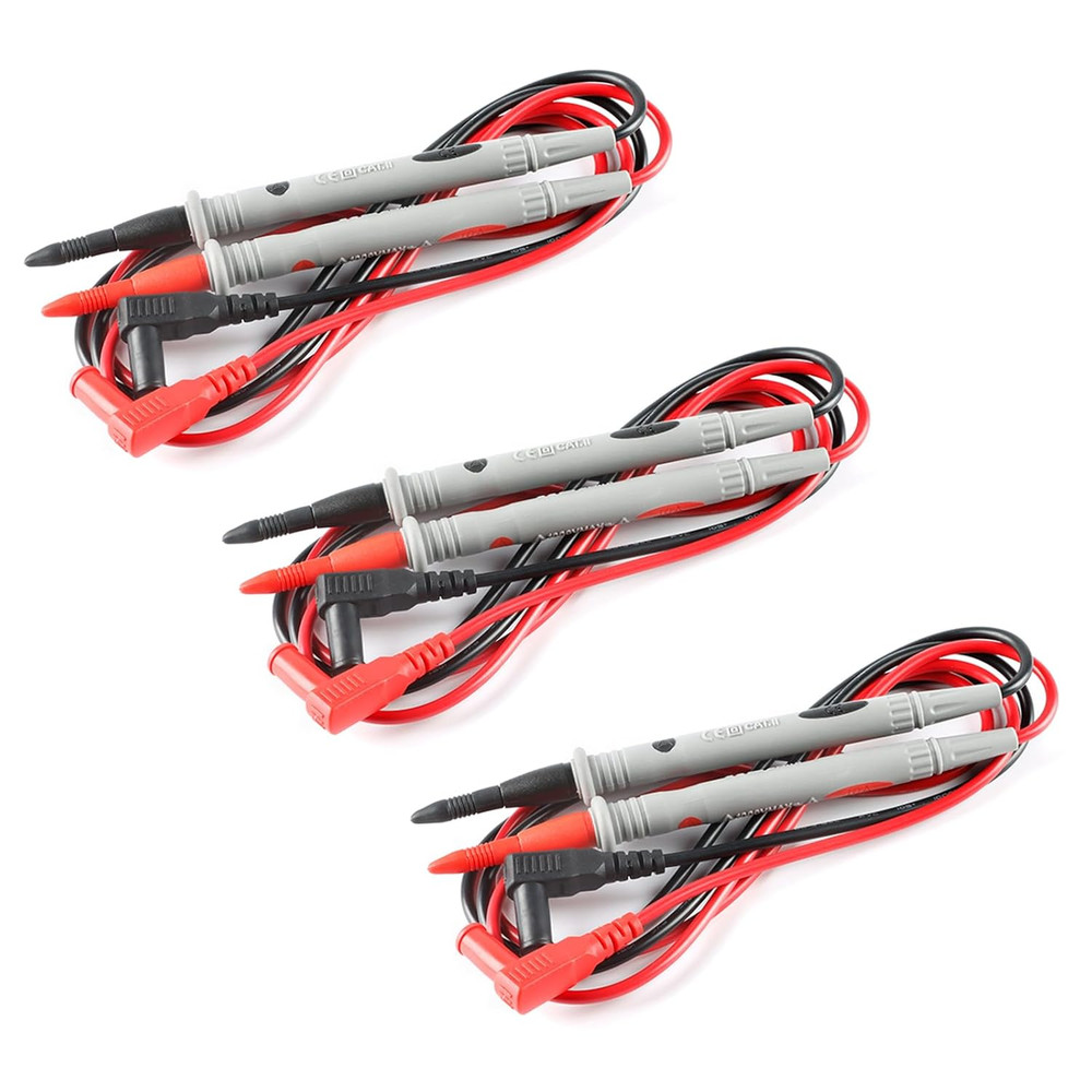 6Pcs Digital Multi Meter Test Probes Leads - Clamp Tester & Needle Point Probes