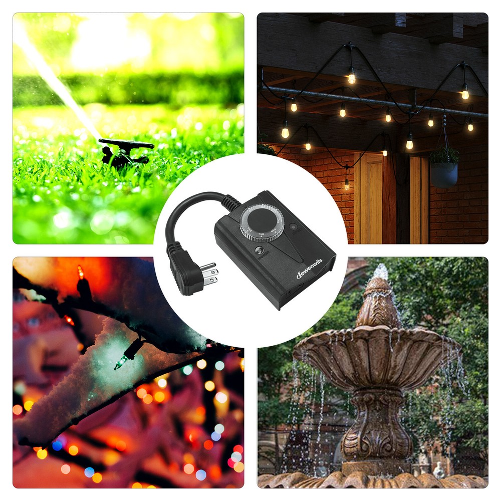 DEWENWILS Outdoor Timer Switch,Timer Outlet, Timer for Lights, Timer Switch 120V