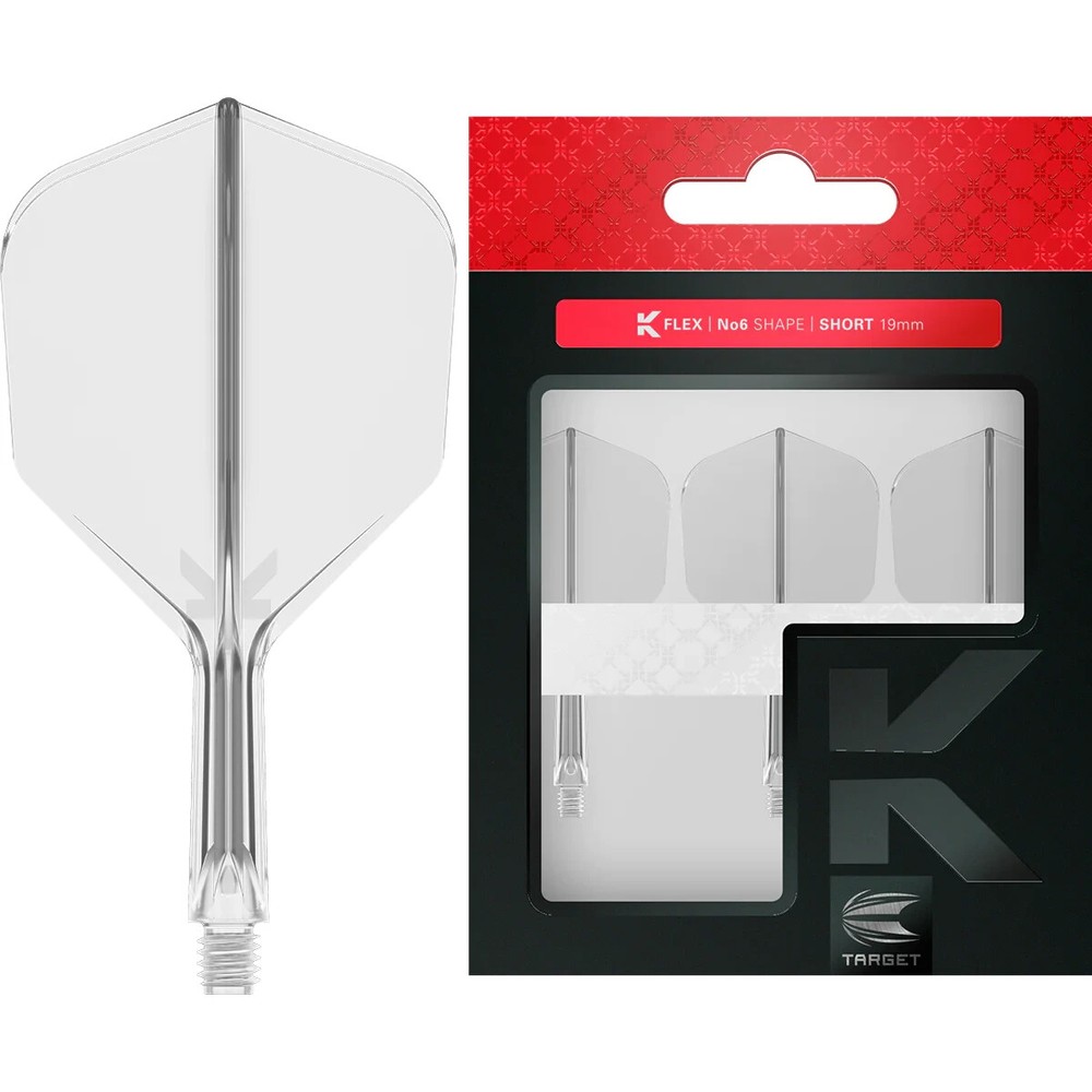 CLEAR SHORT TARGET K-FLEX  1 PIECE SHAFT AND FLIGHT NO6