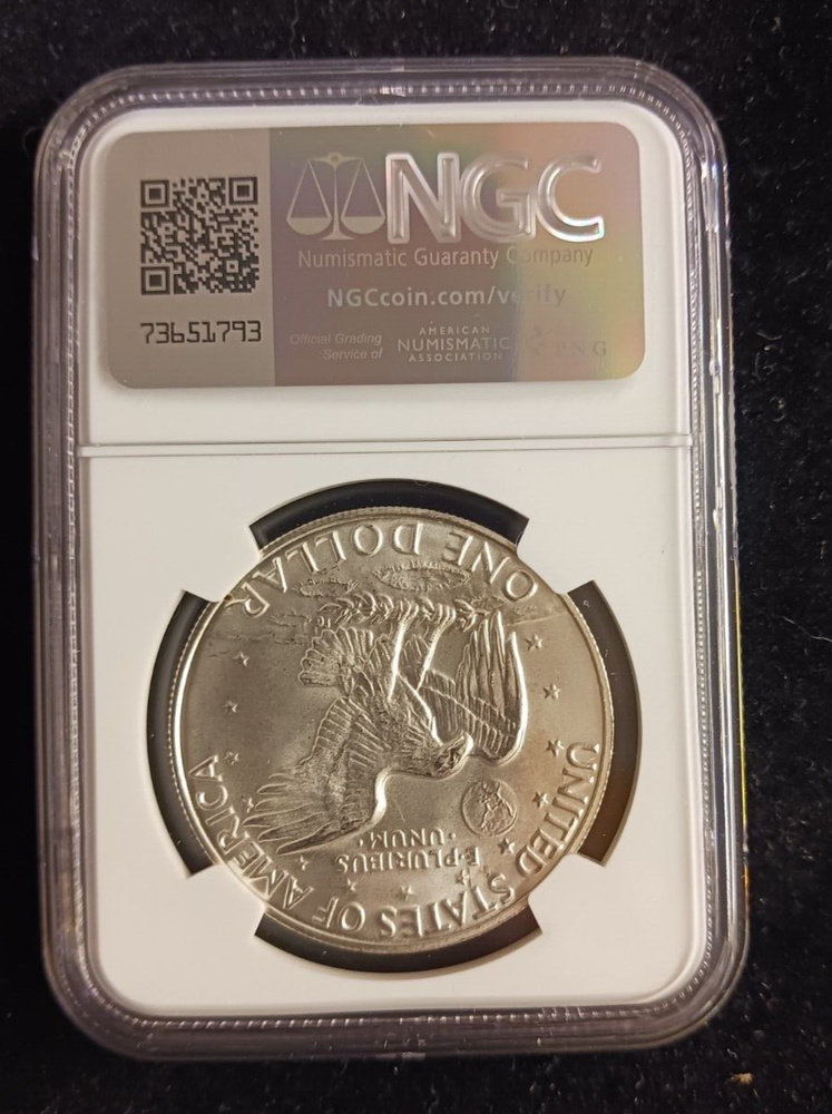 1973(S) Silver $1 NGC MS 66 Ike Dollar Coin