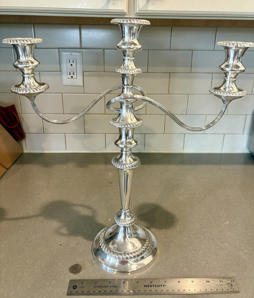 Antique silver candelabra