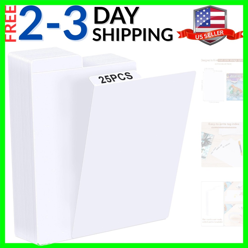 Comic Book Dividers, 25 Pack Cardboard Comic Book Dividers with Tabs for Comi...