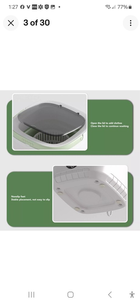 12L Portable Multifunction Foldable Mini Washing Machine, Green