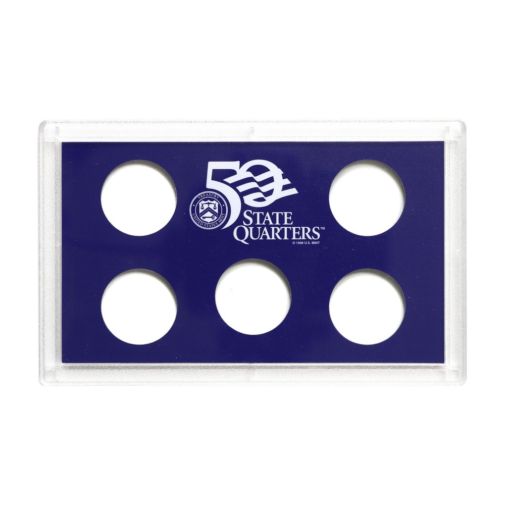Empty Plastic Lens With Blue Insert Holds 5 Quarters
