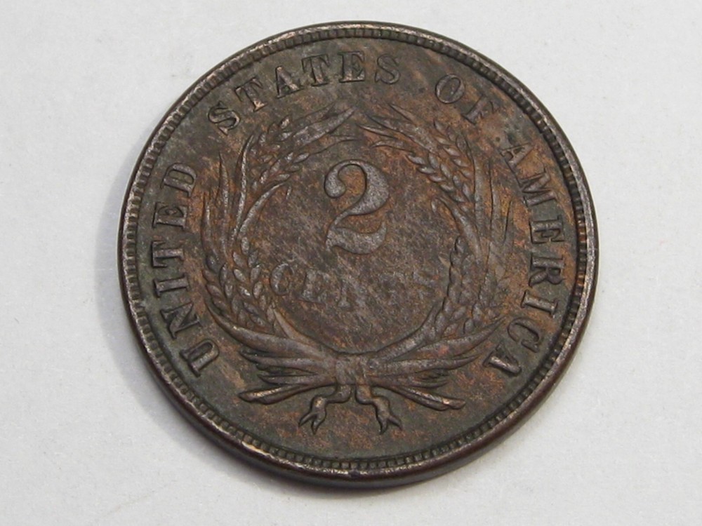 Better Date 1865 2¢ Two Cent Piece w/ Full "WE". #15