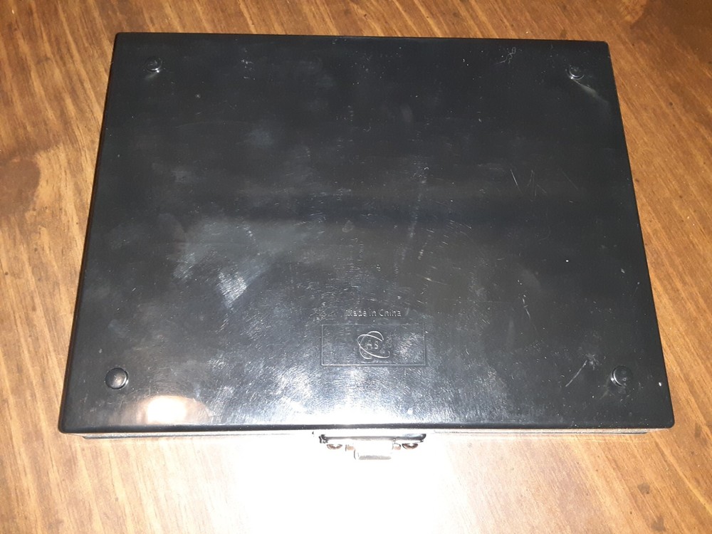 HS  MICROSCOPE SLIDE BOX  BLACK  CASE STORAGE HOLDS 100 SLIDES