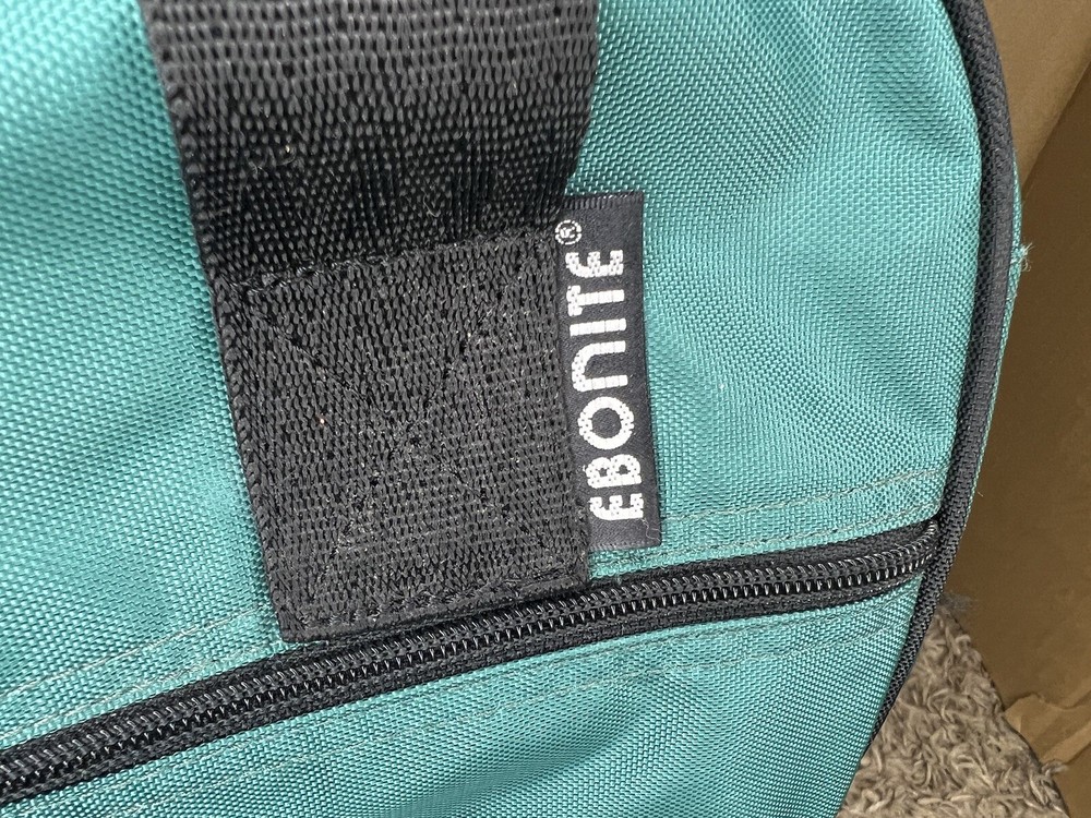Ebonite Green Bowling Bag Single Ball Top or Shoulder Carry Front Pocket