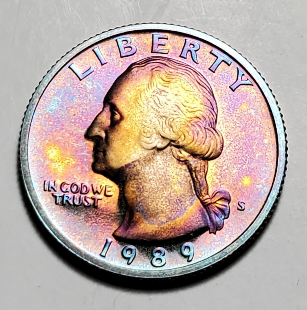 TONED 1989 S WASHINGTON QUARTER PROOF UNC #C6038