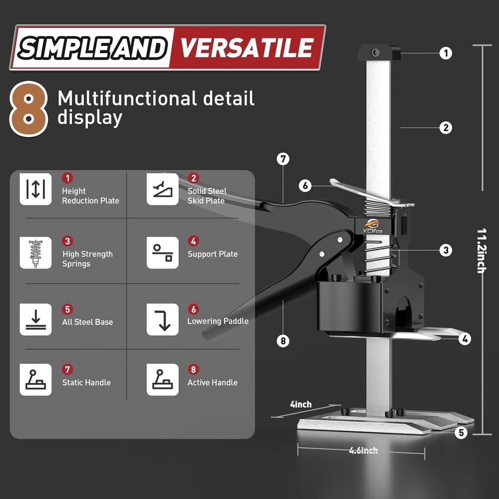 Labor Saving Arm Jack Handle 2 Pack, Construction Jack, Wall Tile Locator, Mu...