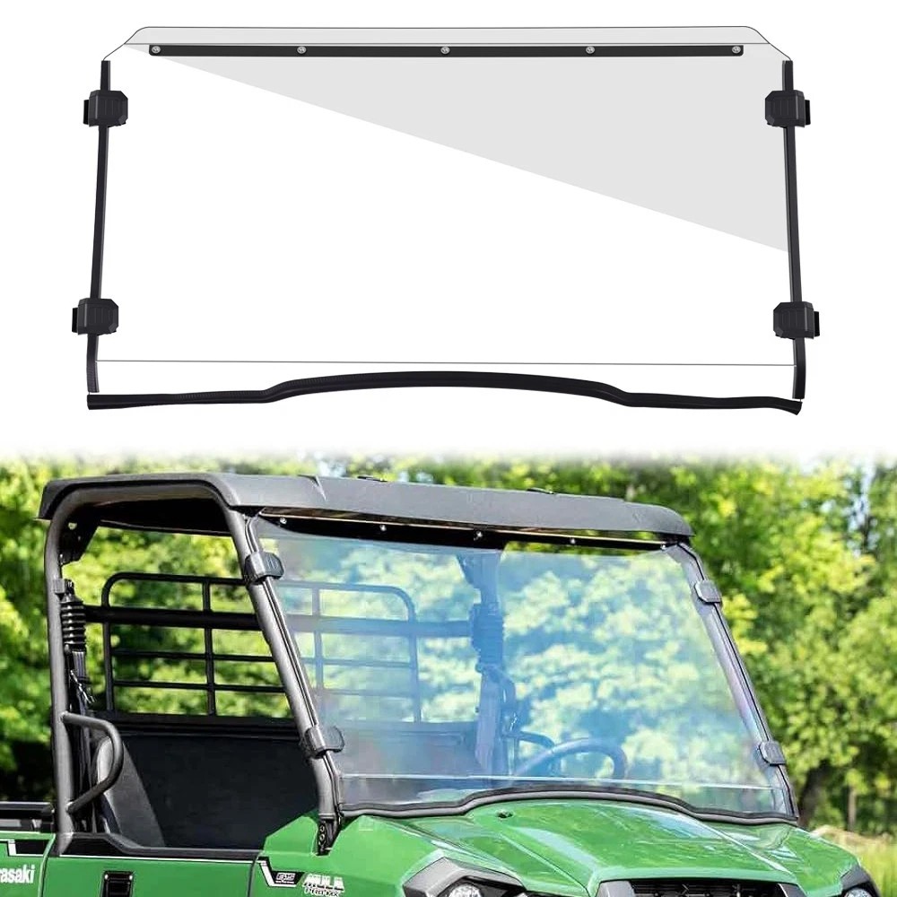 Front Windshield Scratch-Resistant Window for 2019-2026 Kawasaki Mule PRO-MX