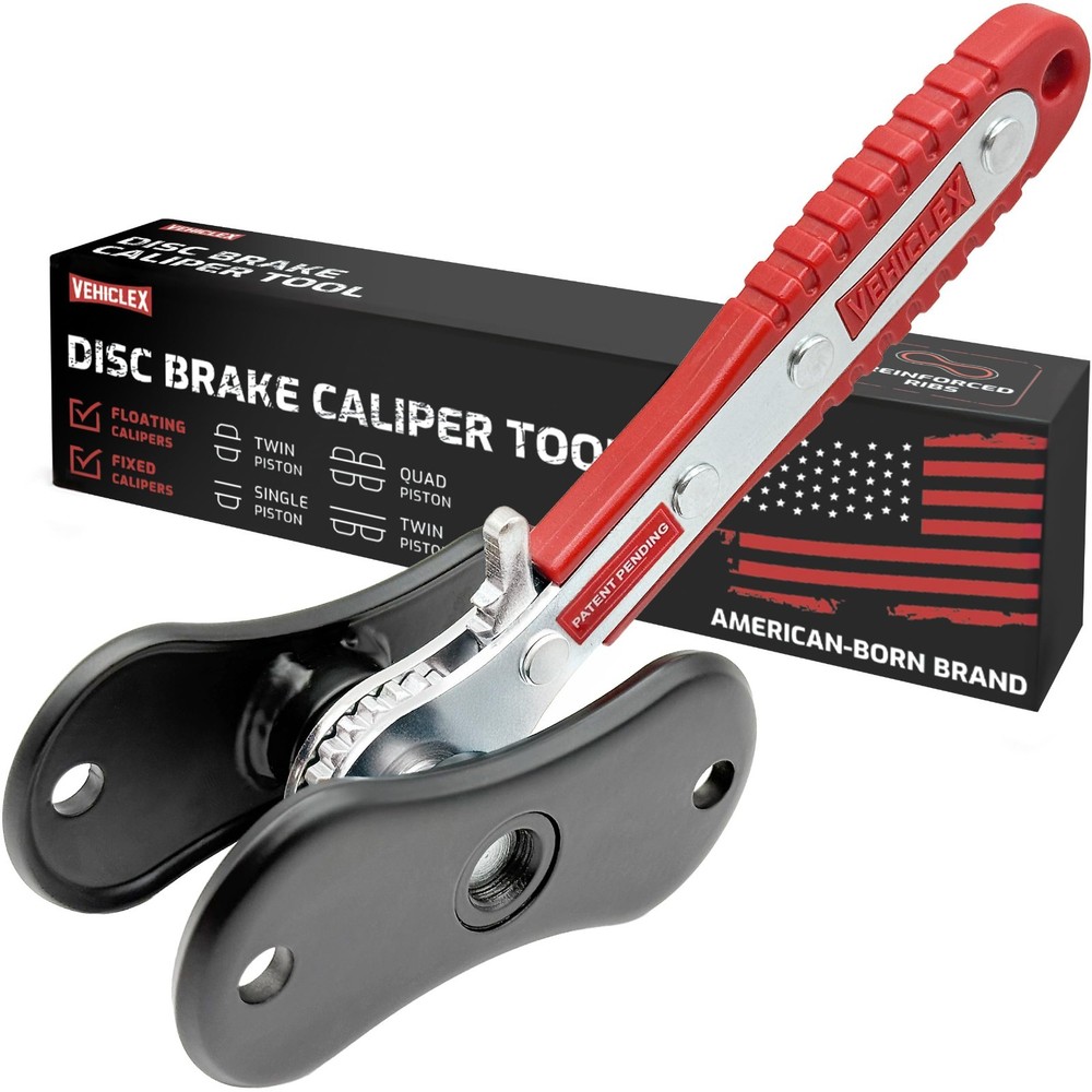 Heavy Duty Brake Caliper Compression Tool - Ratcheting Handle, Piston Spreader f