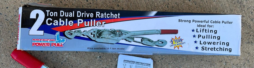 American Power Pull 2 Ton Cable Puller 18200 in Original Box