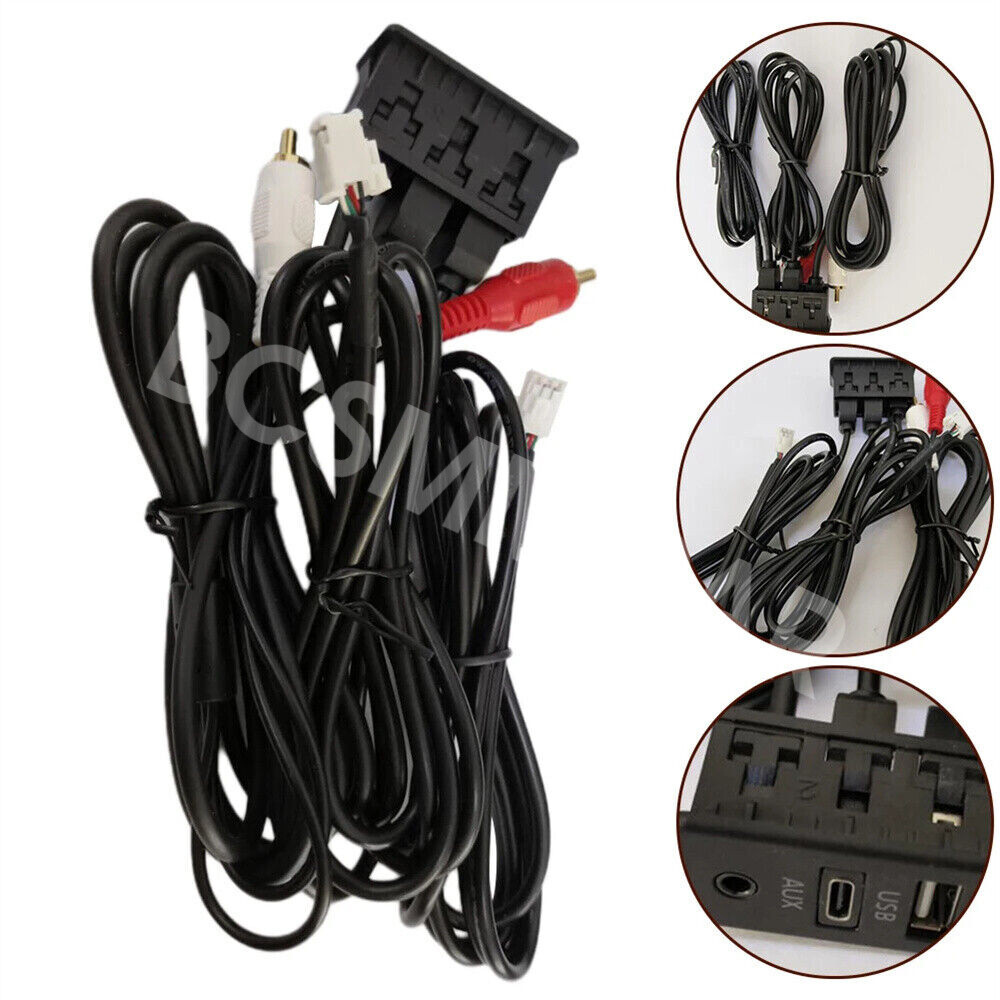 RCA Type-C USB AUX Port Panel Extension Cable Adapter For Car Dash Flush Mount