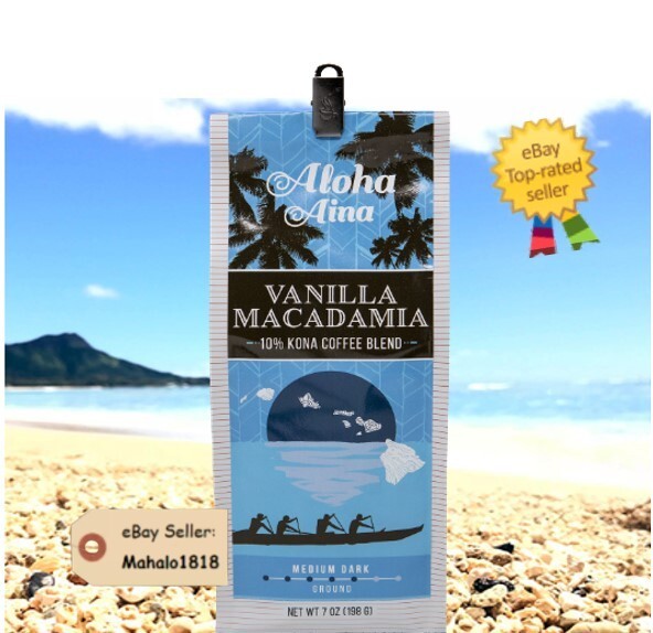 3 Aloha Aina Coffee VANILLA MACADAMIA 10% Kona coffee 7oz