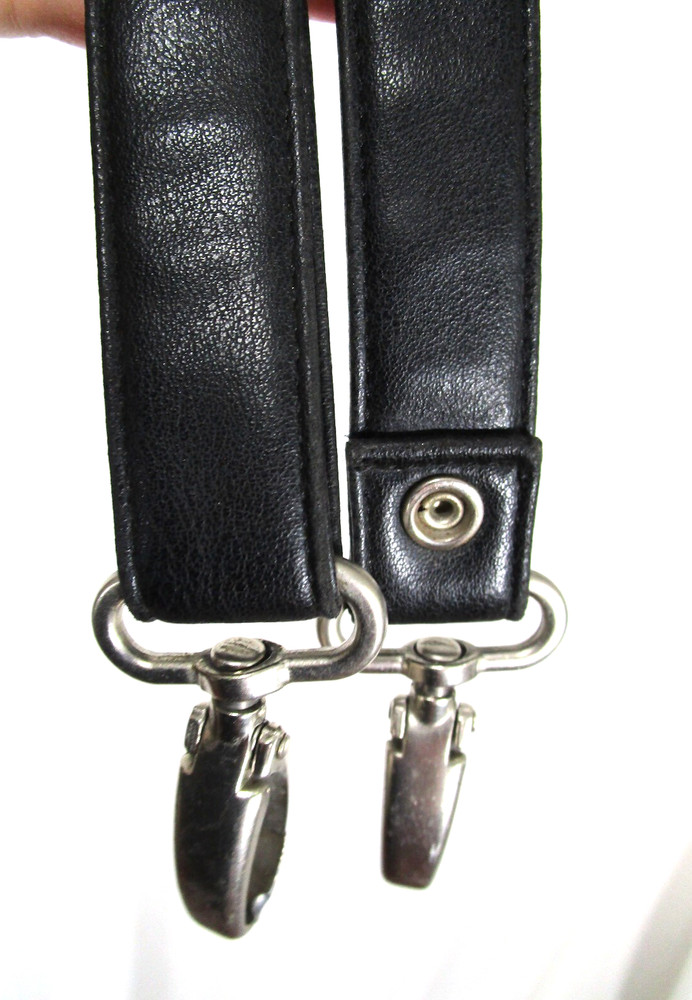 Black Faux Leather Silver Hardware Replacement Shoulder Strap