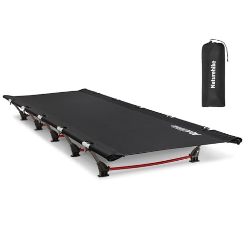 Ultralight Camping Cot, Easy to Assemble Folding Tent Cot, Compact Dark Black