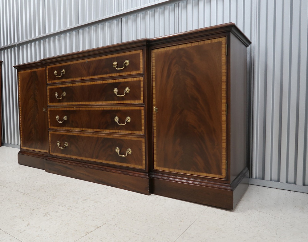 Ethan Allen Georgian Flame Mahogany Breakfront / Buffet