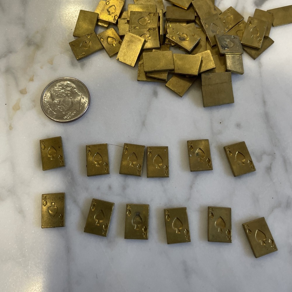 50 Pieces Vintage New Brass Ace Card Finding