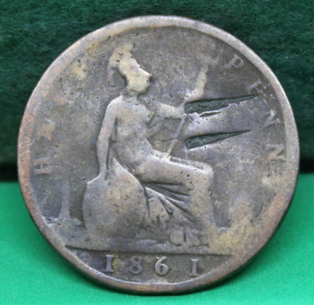 1861 Great Britain half penny