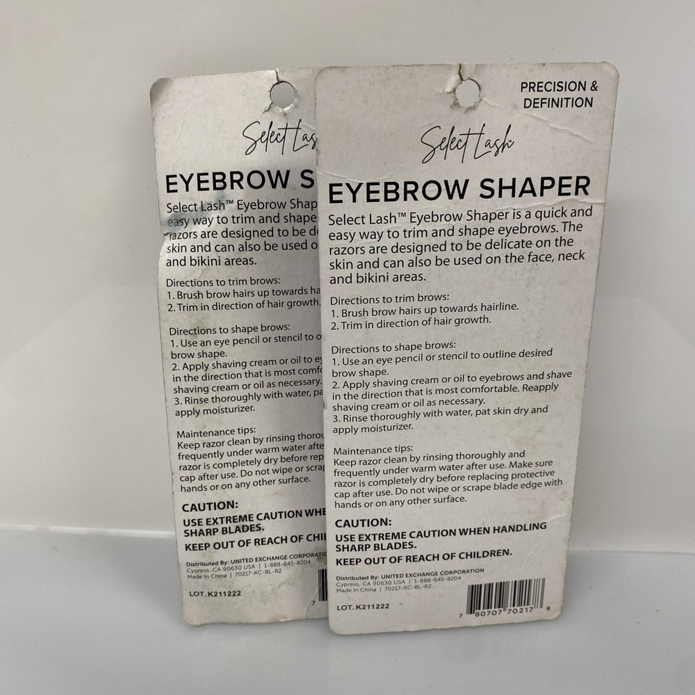 2X SELECT LASH Eyebrow Shaper Designed for Precision & Definition 3 Ct Each
